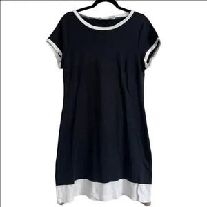 New York & Company Black and White T-Shirt Dress